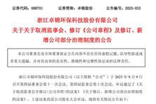 卓錦股份取消監事會 修訂《公司章程》