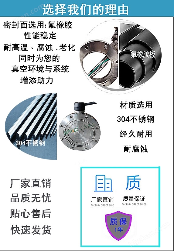 GI 304不銹鋼高真空手動法蘭蝶閥