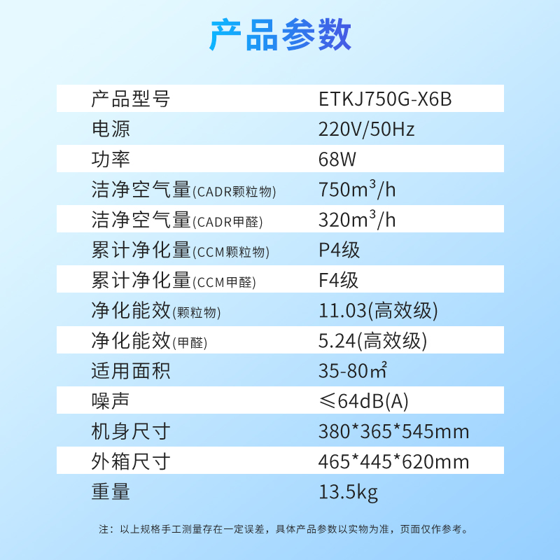 空气净化器ETKJ750G-X6B拆解：808m³/h CADR值背后的硬核科技