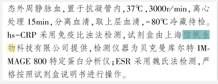 祝贺中南大学湘雅医学院附属海口医院订购我司试剂盒发表文献成功!