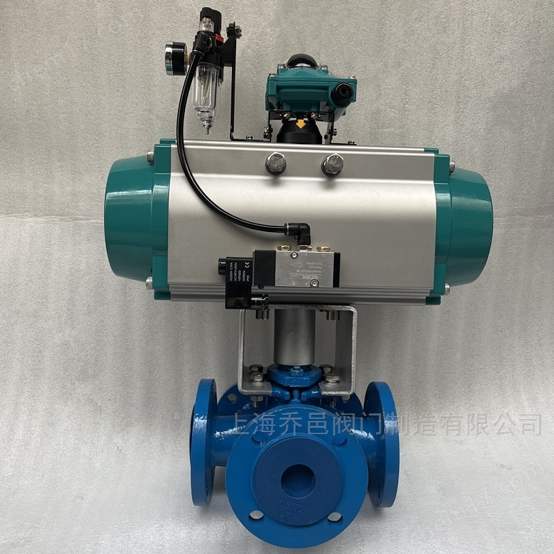 气动保温三通沥青阀.jpg 双电磁阀控制气动保温三通沥青阀