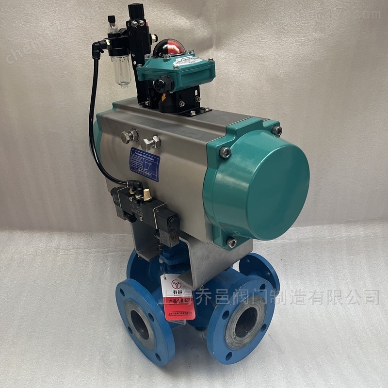 双电磁阀控制气动保温三通沥青阀